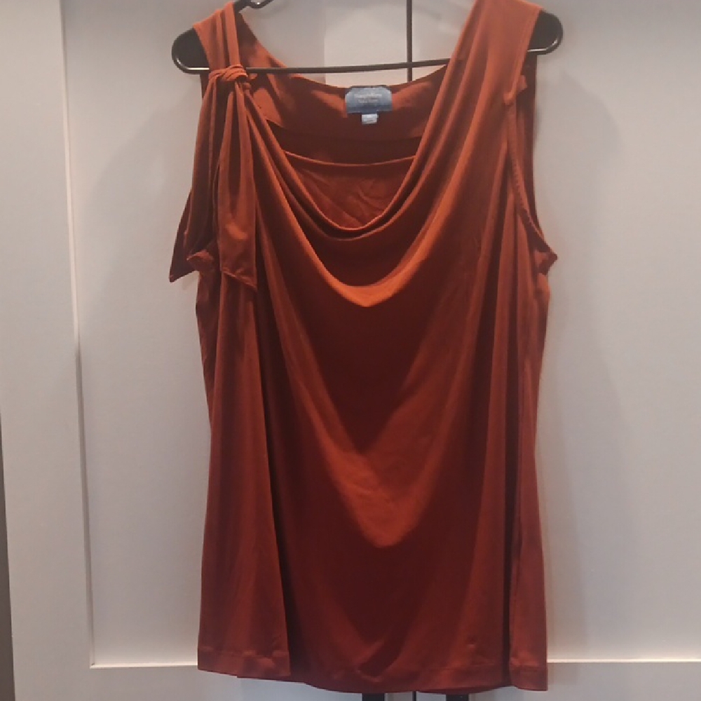 Rust Orange Sleeveless Top
